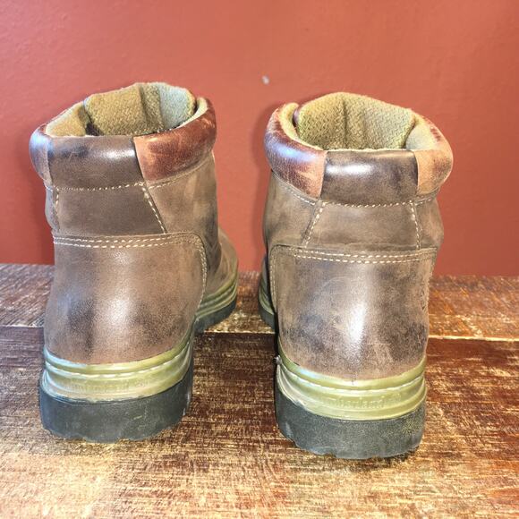 Timberland Womens 8 Brown Leather Hiking Combat Ankle Boot Gorpcore Outdoor - Picture 3 of 10